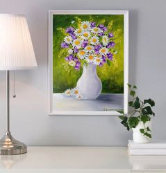 digital painting for printing art bouquet of daisies digital file print digital download