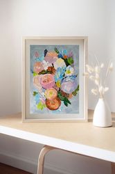 digital painting for printing art bouquet of flowers digital file print digital download