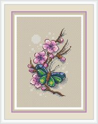 butterfly cross stitch pattern flower cross stitch pattern summer cross stitch pattern spring cross stitch pattern