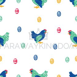 easter textile holiday chicken bird seamless pattern vector