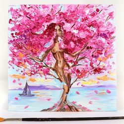 goddess tree drawing goddess ttree of life painting woman in tree artwork african american tree of life art