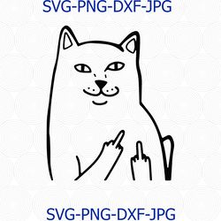 cat svg, middle finger svg, fuck off svg, fuck you svg, fuck it svg, flip the bird svg, cat silhouette, cat clipart, svg