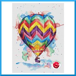 dream air balloon cross stitch pattern