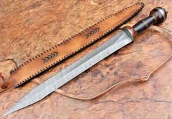 historical roman gladius sword 30 handmade damascus steel w rose wood handle. custom sword, handmade sword