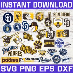 bundle 33 files san diego padres baseball team svg, san diego padres svg, mlb team  svg, mlb svg, png, dxf, eps, jpg