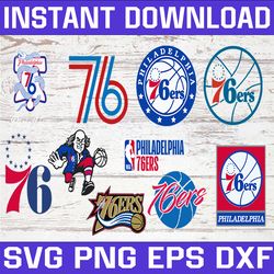 bundle 10 files philadelphia 76ers basketball team svg,philadelphia 76ers svg, nba teams svg, nba svg, png, dxf, eps