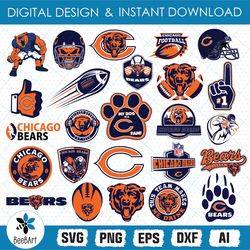chicago bears designs svg, nfl teams, nfl svg, football teams svg, clipart bundle, cutting file