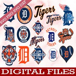 bundle 16 files detroit tigers baseball team svg, detroit tigers svg, mlb team  svg, mlb svg, png, dxf, eps, jpg