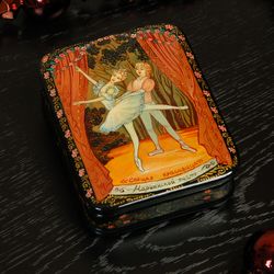 sleeping beauty ballet lacquer box miniature painting decorative art