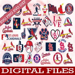 bundle 39 files st louis cardinals baseball team svg, st louis cardinals svg, mlb team  svg, mlb svg, png, dxf, eps, jpg