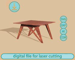 dollhouse table - digital laser cut files, svg plan for laser cutting machines, 1/6 scale furniture