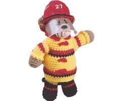 vintage crochet pattern pdf, fireman bear pdf instant digital download, funny crochet toys, bear crochet pattern pdf