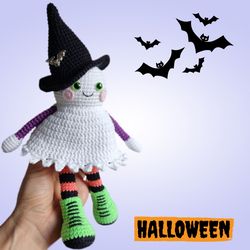 halloween crochet ghost, amigurumi halloween decorations, halloween gift