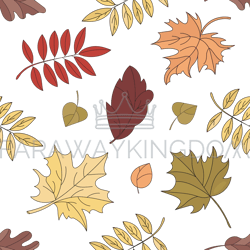 fall landscape leaves seamless pattern vector illustration