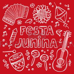 FESTA JUNINA MONORED Brazil Holiday Vector Lettering Banner