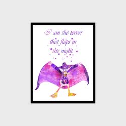 darkwing duck disney art print digital files nursery room watercolor