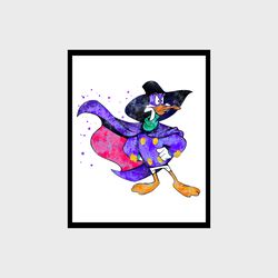 darkwing duck disney art print digital files nursery room watercolor