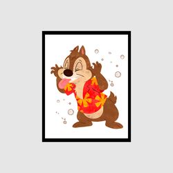 chip 'n' dale rescue rangers disney set art print digital files decor nursery room watercolor