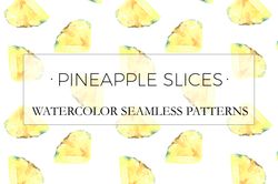 watercolor pineapple botanical seamless patterns. juicy fruits illustrations,tropical wallpaper,digital paper,background