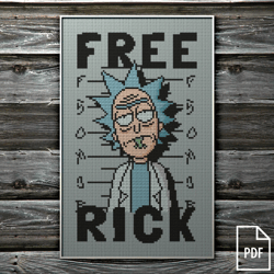 rick and morty cross stitch pattern, digital pdf