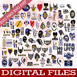 bundle 86 files baltimore ravens football team svg, baltimore ravens svg, nfl teams svg, nfl svg, png dxf,eps