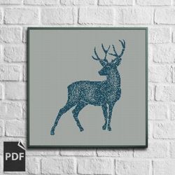 deer cross stitch pattern, animals cross stitch, digital pdf