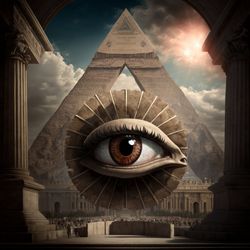 hyperborea, pyramid, digital, eye, evil in the pyramid, high quality, egypt