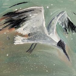 gull oil painting original art