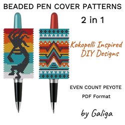 kokopelli pen cover pattern beaded pen wrap for beading american legends inspired southwestern seed bead digital diy