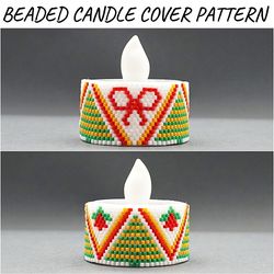 merry christmas bells tea light holder pattern beadwork electric candle wrap xmas holiday tealight candle cover