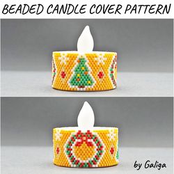 christmas tree tea light holder peyote pattern christmas wreath led plastic candle holder beaded battery operated