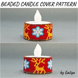 christmas deer tea light pattern snowflake candle holder ornament for beading reindeer candle wrap xmas gift idea
