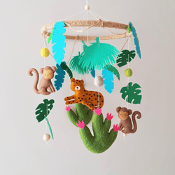 jungle mobile nursery decor. safari mobile nursery. crib mobile. nursery baby jungle. leopard mobile, jungle baby shower