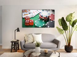 poker canvas painting, home decor, wall art, gambling wall art, canvas poster, canvas print, wall decor, casino wall art