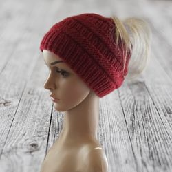 36 colors hat with a hole for the tail | knitted hat | spring hat | autumn hat | stylish hat