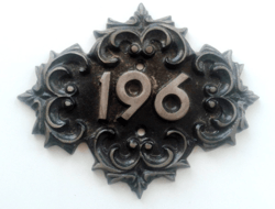 address cast iron number plaque 196 vintage door metal number plate