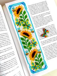 sunflower bookmark cross stitch patterns pdf by crossstitchingforfun instant download, ukrainian cross stitch pattern