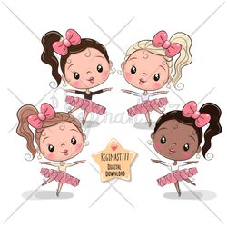 cute cartoon ballet dancer png, clipart, sublimation design