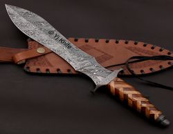 Custom Hand Forged, Damascus Steel Functional Dagger 16 Inches, Viking Dagger, Daggers Battle Ready, With Sheath