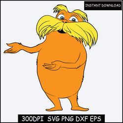 lorax face svg, dxf, eps, png, pdf, clip art, for cricut, cut file, vector, clipart, silhouette