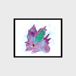 pokemon nidorina art print digital files decor nursery room watercolor