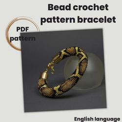 bracelet pattern, snake bracelet pattern, bead crochet pattern, rope pattern, rope bead crochet snake pattern