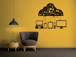 social network, computer technologies, it technology, internet, wi-fi, wall sticker vinyl decal mural art decor