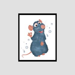 ratatouille disney art print digital files decor nursery room watercolor