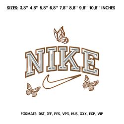 nike butterfly embroidery design file pes.  anime embroidery design. machine embroidery pattern, nike logo embroidery