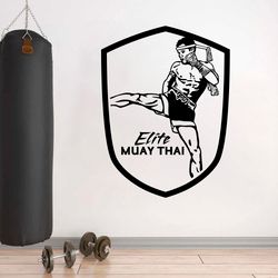 elite muay thai sticker, thai boxing, the martial art of thailand, gym sticker wall sticker vinyl decal mural art decor