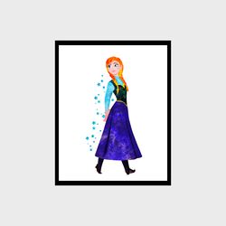 anna frozen disney art print digital files nursery room watercolor