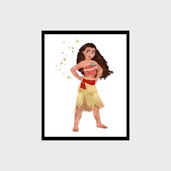 moana disney art print digital files decor nursery room watercolor