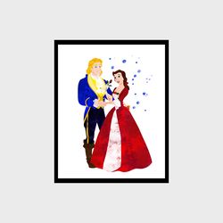 beauty and the beast disney art print digital files decor nursery room watercolor