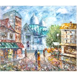 france paris painting original art oil painting paris city artwork impasto oil painting colorful art landscape painting